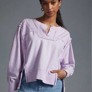 Anthropologie- Pilcro- Pintuck Pullover in Lavender- Women's Top